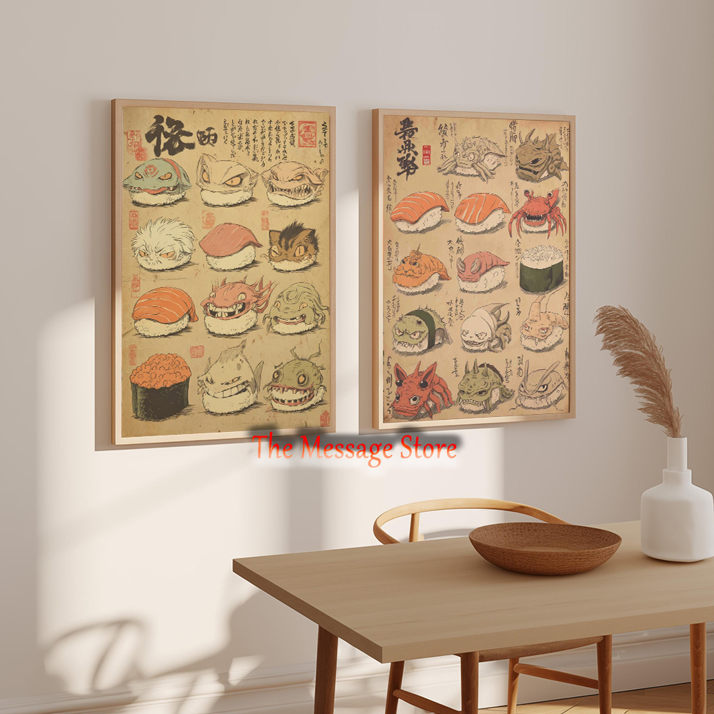 Japanese Lifestyle And Food - Japanese Sushi Monster Art Yokai Food