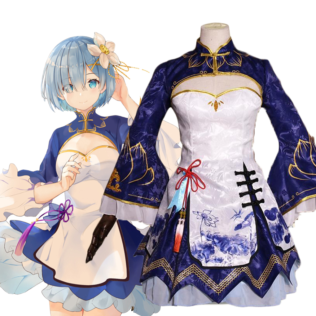 Japanese Lifestyle Anime - 2025 Rem Ram Cosplay Cheongsam Anime
