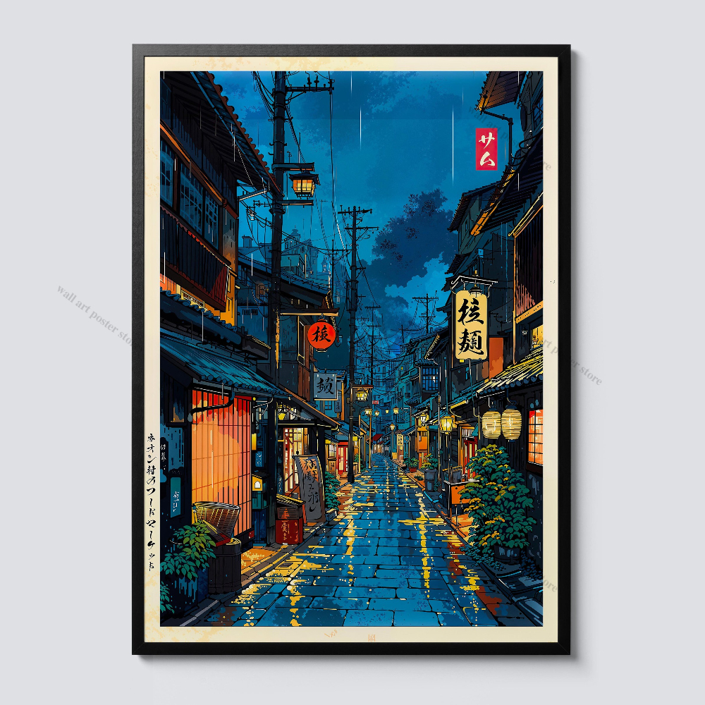 Rainy Tokyo Japanese Woodblock - Japanese Lifestyle Anime ulasan dan harga