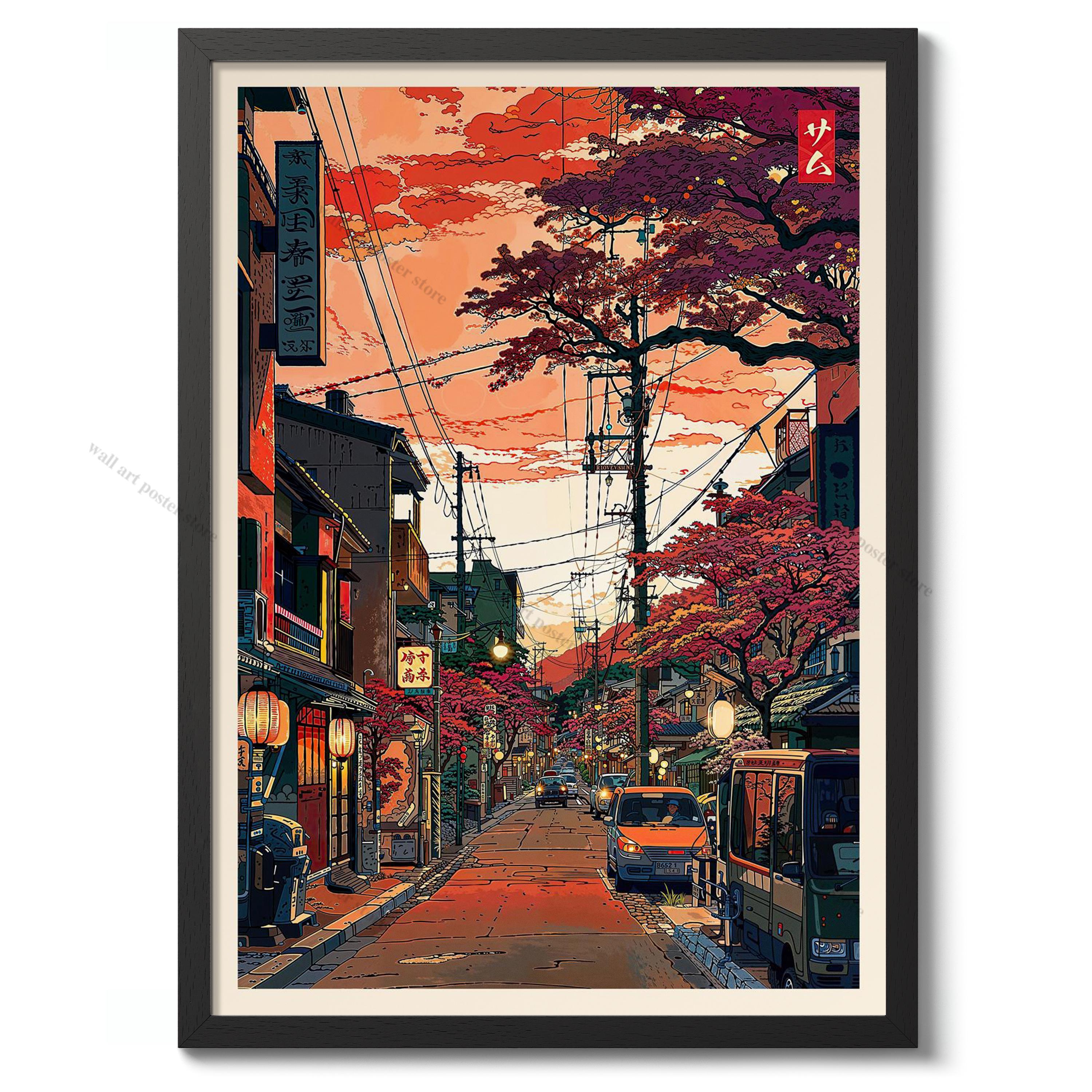 Rainy Tokyo Japanese Woodblock - Japanese Lifestyle Anime ulasan dan harga