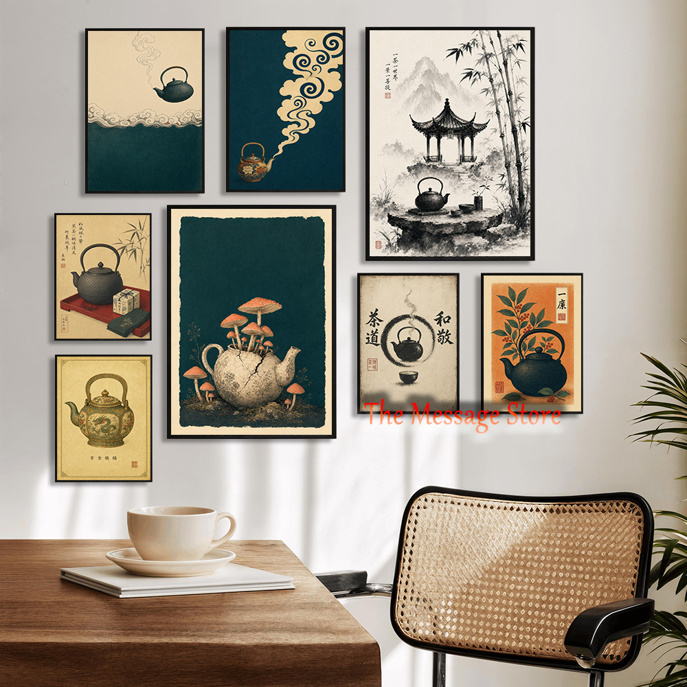 Japanese Teapot Art Minimalist - Japanese Traditional Lifestyle ulasan dan harga