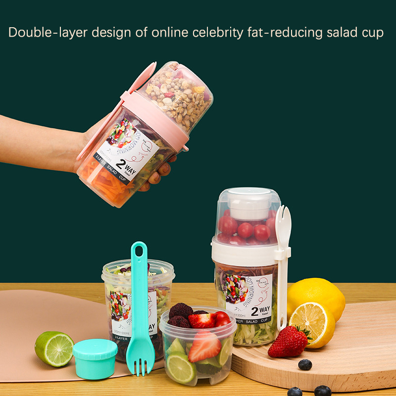 Breakfast Fruit Oat Yogurt Sal - Bento Box Two Tier ulasan dan harga