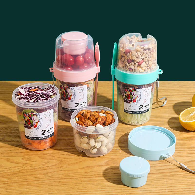 Breakfast Fruit Oat Yogurt Sal - Bento Box Two Tier ulasan dan harga
