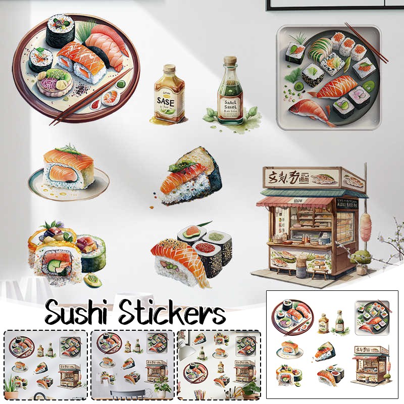Japanese Food Sushi Sticker 3D - Japanese Lifestyle And Food ulasan dan harga