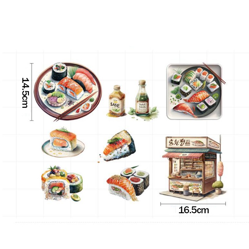 Japanese Food Sushi Sticker 3D - Japanese Lifestyle And Food ulasan dan harga